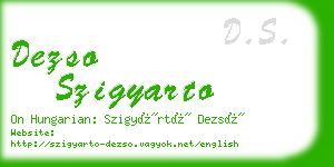 dezso szigyarto business card